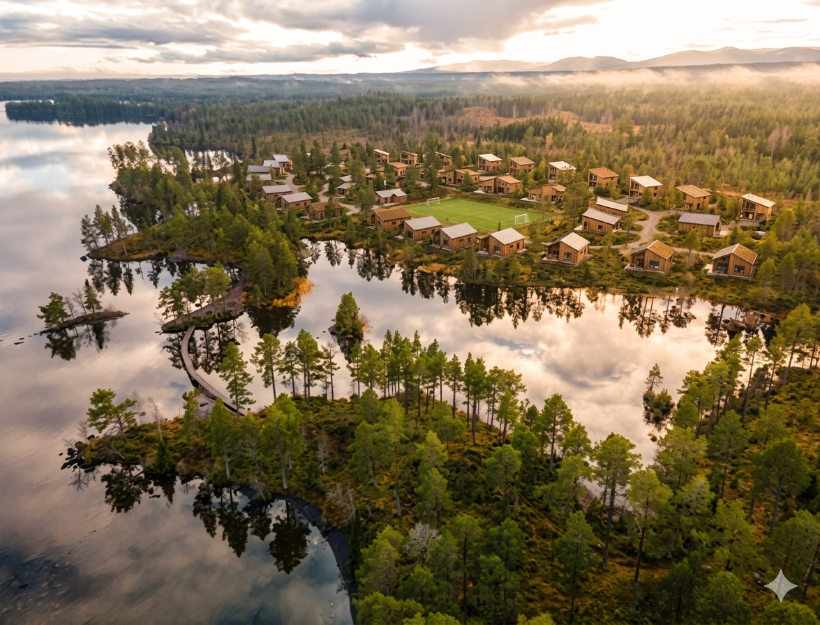 Utsikt över Storsjön och naturen i Offne, mellan Åre och Östersund