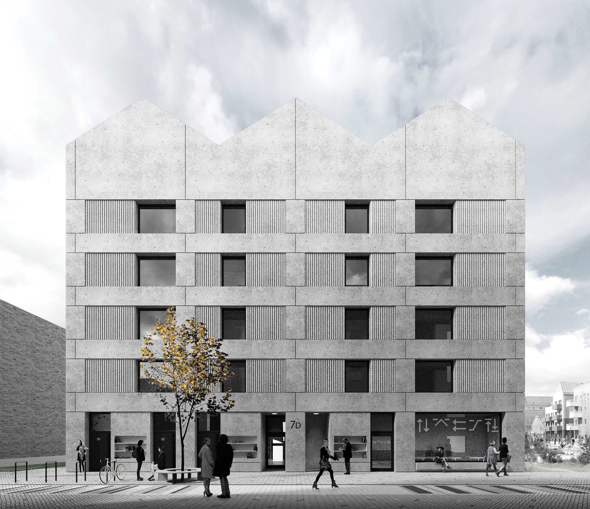 Bocce — vunnen markanvisning i Vallastaden, Linköping. Plusenergi-hyresfastighet i trä med kommersiell lokal i bottenvåningen.